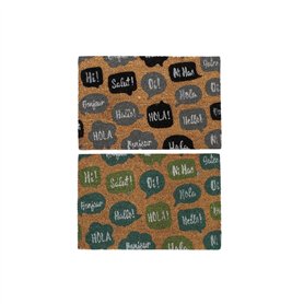 Paillasson DKD Home Decor Noir Gris Marron Caoutchouc Menthe 2 Unités Fibres de coco (60 x 40 x 1