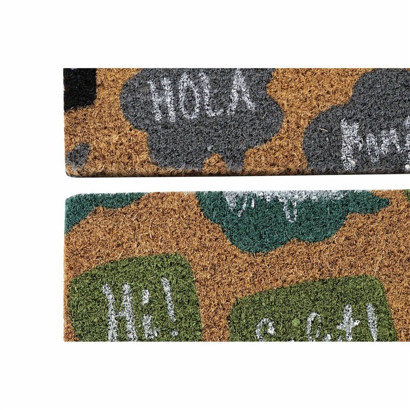 Image secondaire de Paillasson DKD Home Decor Noir Gris Marron Caoutchouc Menthe 2 Unités Fibres de coco (60 x 40 x 1,5 cm)