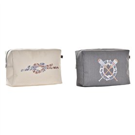 Trousse de toilette DKD Home Decor Gris Blanc Marin (30 x 10 x 20 cm) (2 Unités)