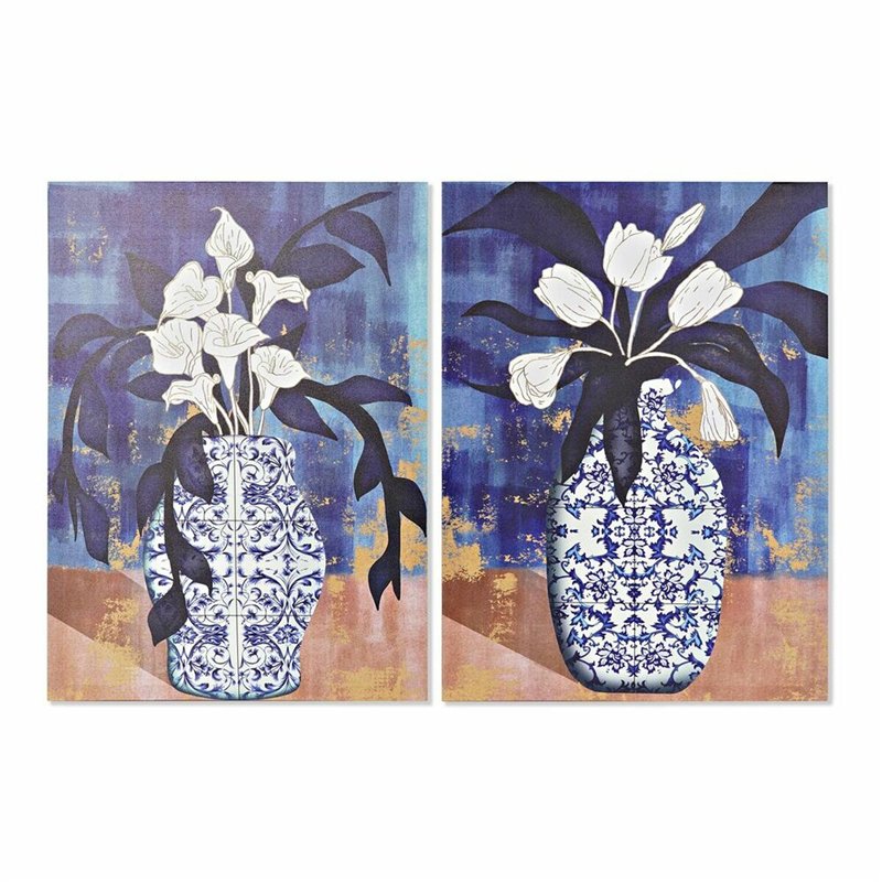 Cadre DKD Home Decor Vase Oriental (50 x 1,8 x 70 cm) (2 Unités)