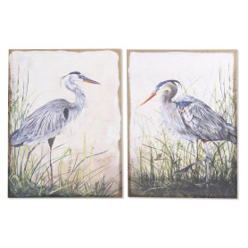 Cadre DKD Home Decor Oiseau Oriental (2 Unités) (50 x 3 x 70 cm)