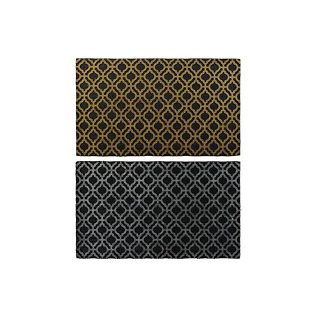 Paillasson DKD Home Decor Argenté Noir Doré Caoutchouc Arabe 2 Unités (75 x 45 x 0