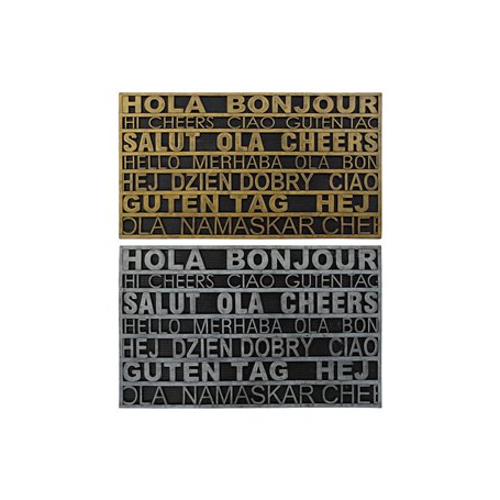Paillasson DKD Home Decor Argenté Doré Caoutchouc 2 Unités Urbaine (75 x 45 x 0