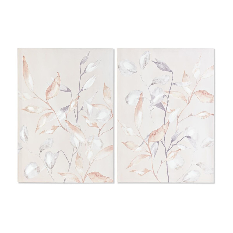 Cadre DKD Home Decor Feuille d'une plante (2 Unités) (50 x 3 x 70 cm)