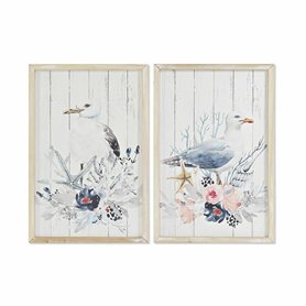 Cadre DKD Home Decor Oiseau méditerranéen (40 x 1