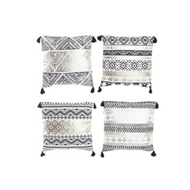 Coussin DKD Home Decor Noir Doré Polyester Coton Aluminium Arabe (45 x 10 x 45 cm) (4 Unités)