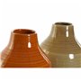 Vase DKD Home Decor Porcelaine Marron Orange (2 Unités) (17 x 17 x 27 cm)
