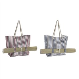 Sac de plage DKD Home Decor Rouge Bleu Polyester (50 x 16 x 36 cm) (2 Unités)