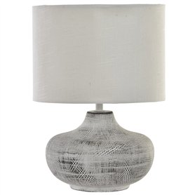 Lampe de bureau DKD Home Decor 40W Gris Blanc 230 V 40 W (2 Unités) (22 x 22 x 31 cm)