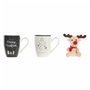 Tasse mug DKD Home Decor Noir Blanc Porcelaine Bone China (360 ml) (2 Unités)