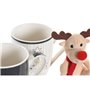 Tasse mug DKD Home Decor Noir Blanc Porcelaine Bone China (360 ml) (2 Unités)