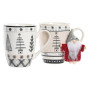 Tasse mug DKD Home Decor Rose Noir Porcelaine Bone China (360 ml) (2 Unités)