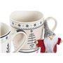 Tasse mug DKD Home Decor Rose Noir Porcelaine Bone China (360 ml) (2 Unités)