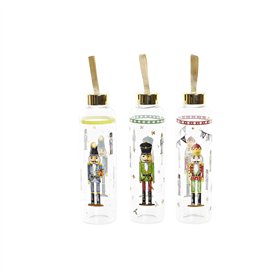 Bouteille DKD Home Decor Casse-Noisette Verre PVC (550 ml) (3 Unités)