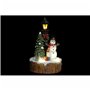 Figurine Décorative DKD Home Decor Lumière LED Résine Bonhomme de Neige (9 x 9 x 13 cm) (2 Unités)