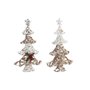 Sapin de Noël DKD Home Decor Doré Blanc Rotin (32 x 10 x 56 cm) (2 Unités)