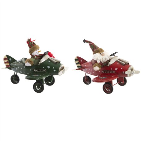 Décorations de Noël DKD Home Decor Avion Métal (36