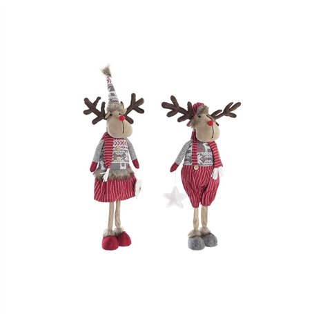 Figurine Décorative DKD Home Decor Noël Renne Polyester (20 x 10 x 58 cm) (2 Unités)