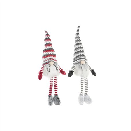 Figurine Décorative DKD Home Decor Noël Gnome Lumière LED Polyester (22 x 12 x 64 cm) (2 Unités)