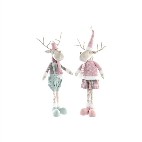 Décorations de Noël DKD Home Decor Renne Polyester (20 x 17 x 60 cm) (2 Unités)
