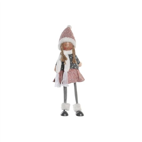 Figurine Décorative DKD Home Decor Noël Poupée Polyester Filles (15 x 9 x 43 cm) (2 Unités)