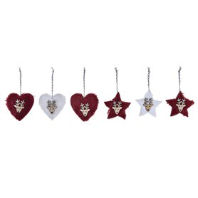 Ensemble Décorations de Noël DKD Home Decor Polyester (21 x 8 x 1 cm) (8 cm) (2 Unités)