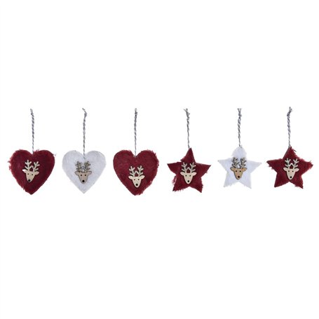 Ensemble Décorations de Noël DKD Home Decor Polyester (21 x 8 x 1 cm) (8 cm) (2 Unités)