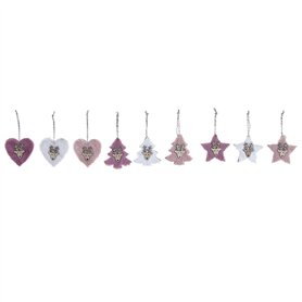 Ensemble Décorations de Noël DKD Home Decor Polyester (22 x 8 x 1 cm) (3 Unités)