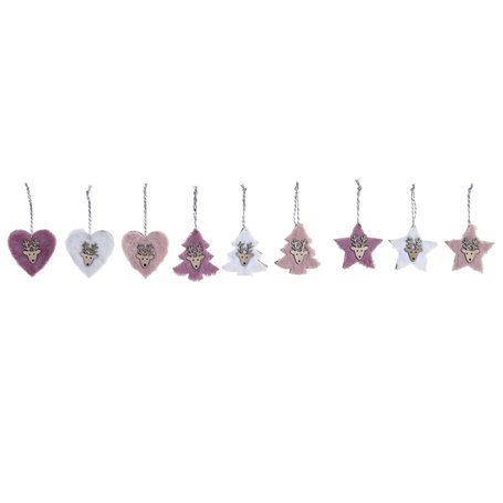 Ensemble Décorations de Noël DKD Home Decor Polyester (22 x 8 x 1 cm) (3 Unités)
