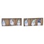 Ensemble Décorations de Noël DKD Home Decor Polyester Bois MDF (21 x 8 x 1,5 cm) (2 Unités)