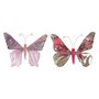 Décorations de Noël DKD Home Decor Polyester Papillon (22 x 3 x 18 cm) (2 Unités)