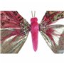 Décorations de Noël DKD Home Decor Polyester Papillon (22 x 3 x 18 cm) (2 Unités)