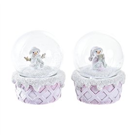 Boule de Noël DKD Home Decor Verre Résine (2 Unités) (7 x 7 x 9 cm)
