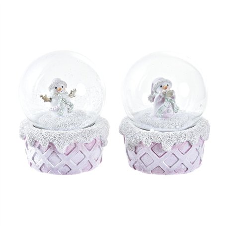 Boule de Noël DKD Home Decor Verre Résine (2 Unités) (7 x 7 x 9 cm)