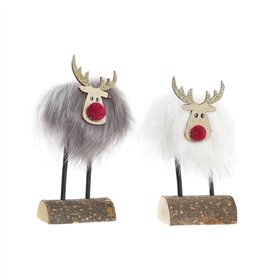 Décorations de Noël DKD Home Decor Polyester Renne (7 x 5 x 16 cm) (2 Unités)