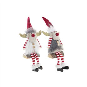Décorations de Noël DKD Home Decor Polyester Renne (8 x 14 x 19 cm) (2 Unités)