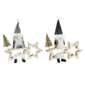 Étoile de Noël DKD Home Decor Polyester MDF Étoile (2 Unités) (18 x 6 x 19 cm)