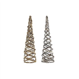 Décoration DKD Home Decor Argenté Doré Noël Cônes AA x 2