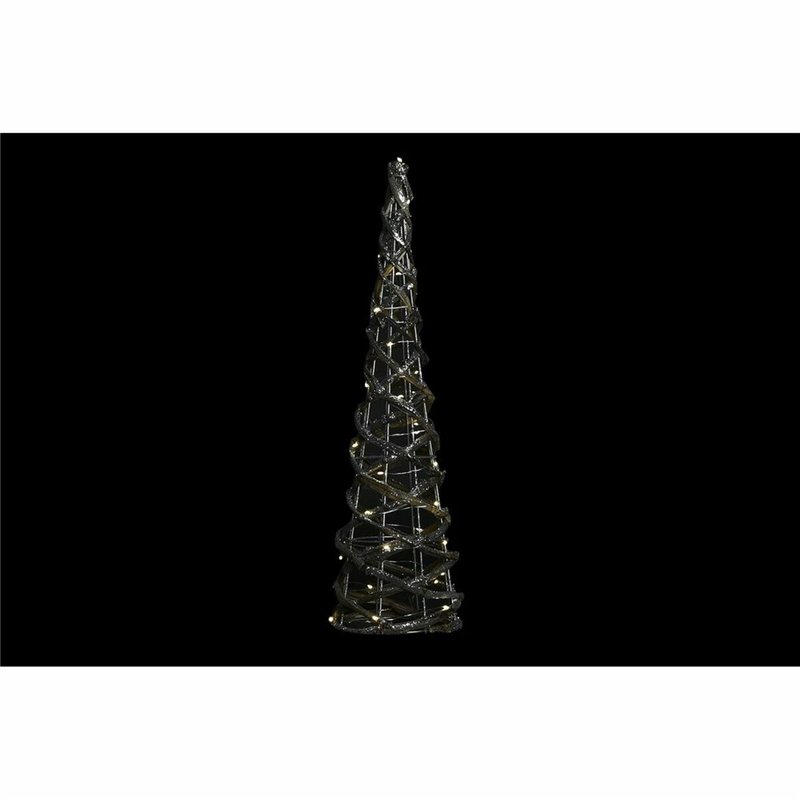 Image secondaire de Décoration DKD Home Decor Argenté Doré Noël Cônes AA x 2, non fournies Rotin (19 x 19 x 62 cm) (2 Unités)