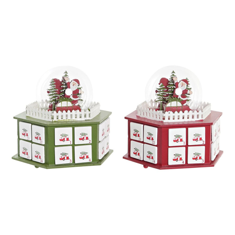 Calendrier de l'Avent DKD Home Decor Bois (22 x 19 x 20 cm) (2 Unités)