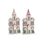 Décorations de Noël DKD Home Decor Maison MDF (13 x 8 x 28 cm) (2 Unités)