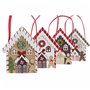 Décorations de Noël DKD Home Decor Bois Maison (13 x 7 x 15 cm) (4 Unités)