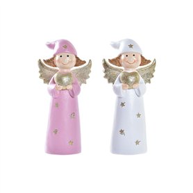 Décorations de Noël DKD Home Decor Porcelaine Ange (7 x 5 x 14 cm) (2 Unités)