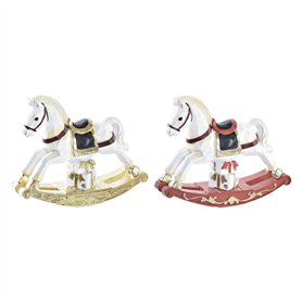 Décorations de Noël DKD Home Decor Cheval Résine (14 x 4 x 11 cm) (2 Unités)