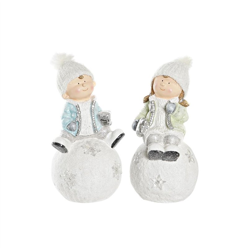 Décorations de Noël DKD Home Decor Enfants Magnésium (21,5 x 20 x 39 cm) (2 Unités)