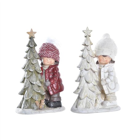 Décorations de Noël DKD Home Decor Polyester Résine Paillettes Enfants (17 x 11 x 27