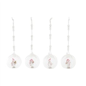 Décorations de Noël DKD Home Decor Verre Résine (7 x 6 x 8 cm) (4 Unités)