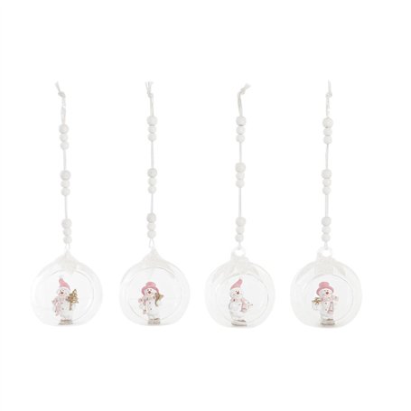 Décorations de Noël DKD Home Decor Verre Résine (7 x 6 x 8 cm) (4 Unités)