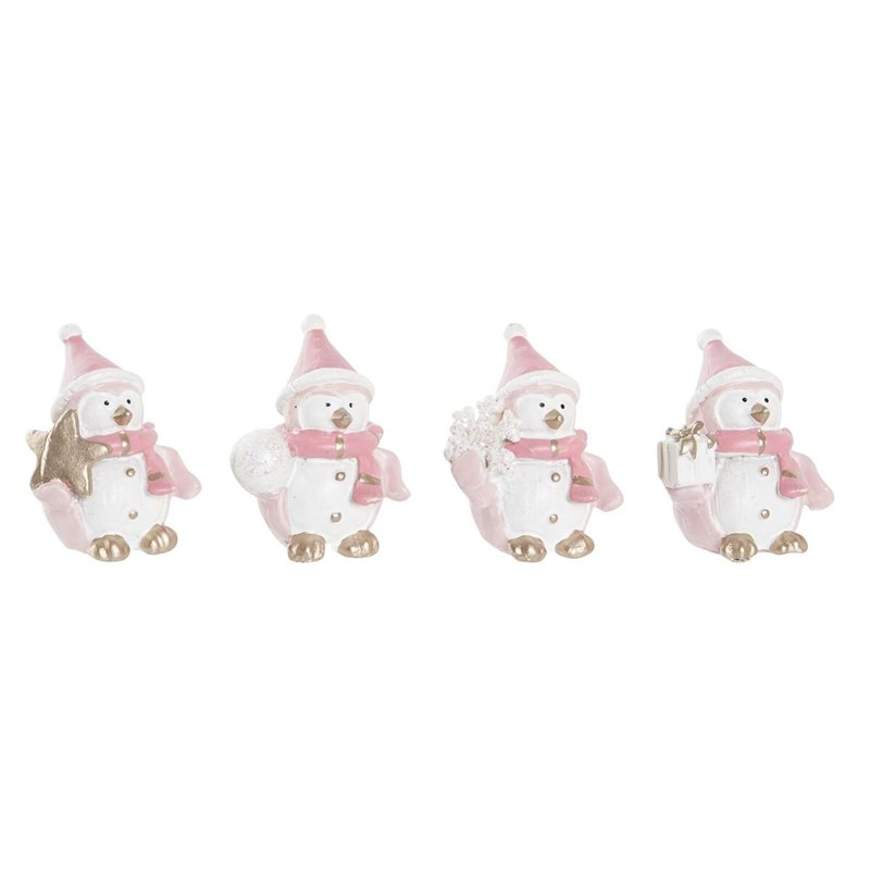 Décorations de Noël DKD Home Decor Résine Bonhomme de Neige (3,5 x 2,5 x 4 cm) (4 Unités)