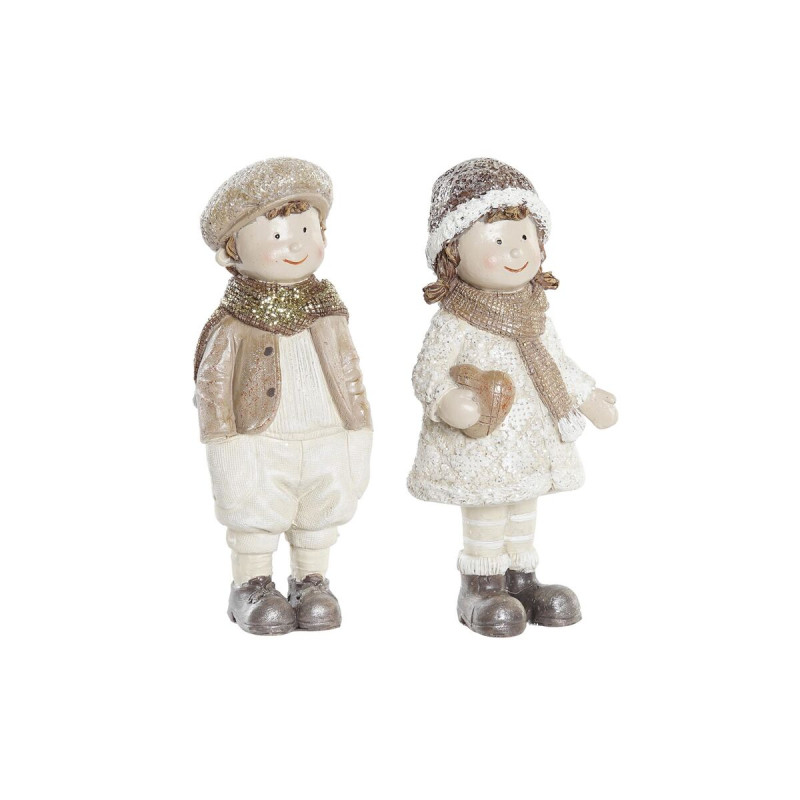Décorations de Noël DKD Home Decor Résine Enfants (6,5 x 5 x 14 cm) (2 Unités)